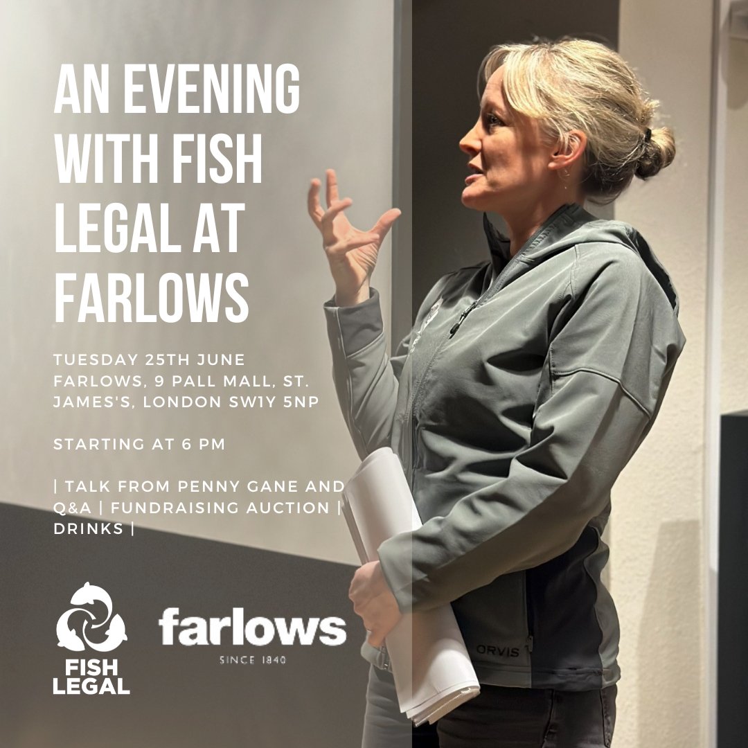 Join <a href="/FishLegal_/">Fish Legal</a> in Farlows tonight from 6pm for a free event. Learn more about their work, meet Penny Gane - Fish Legal's Head of Practice - as well as a fundraising auction on the night.  

#farlows #fishlegal #fightingpollution