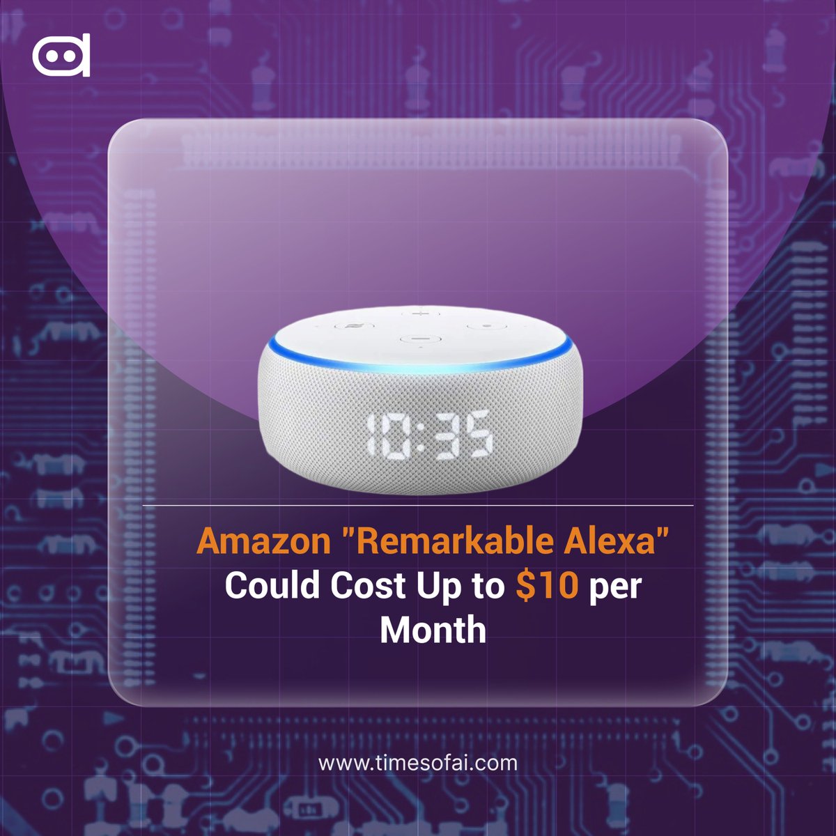 TimesOfAI_'s tweet image. Breaking: Amazon&apos;s revamped Alexa could cost you up to $10 a month

#ai #ainews #toai