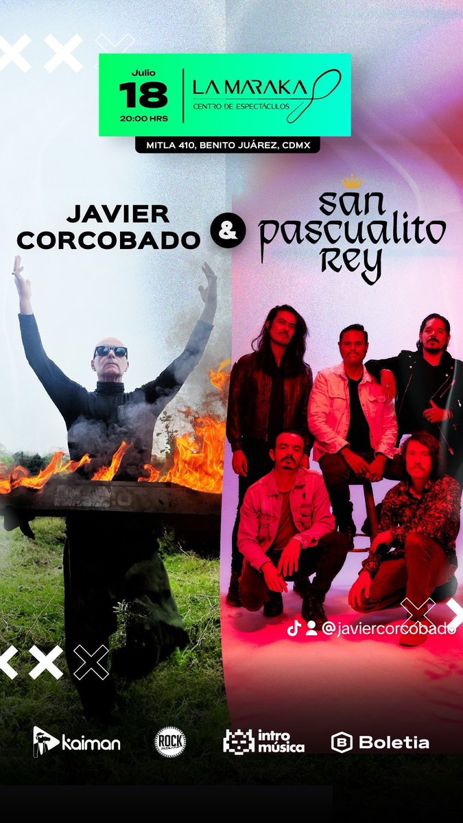 Pronto cantaremos, bailaremos, gritaremos, lloraremos y reiremos en La Maraka CDMX, el 18 de julio 

Entradas: …bado-y-san-pascualito-rey.boletia.com