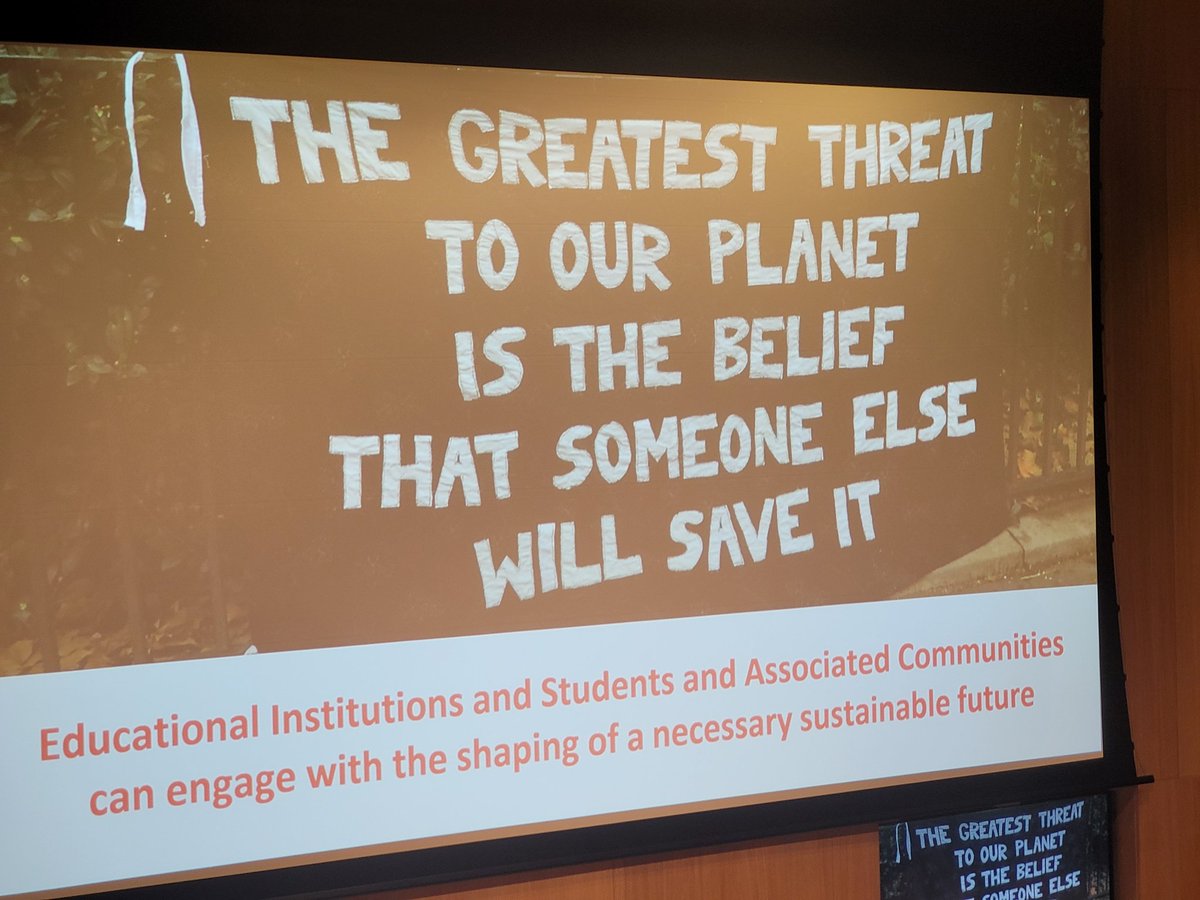Inspiring words from <a href="/ling_judy/">Judy Ling Wong</a> at <a href="/TheEAUC/">EAUC</a> conference #EAUC2024, with incredible examples of climate action with a focus on including/empowering groups not typically included. Great to sew reference to green jobs in closing, linking to my panel panel session shortly