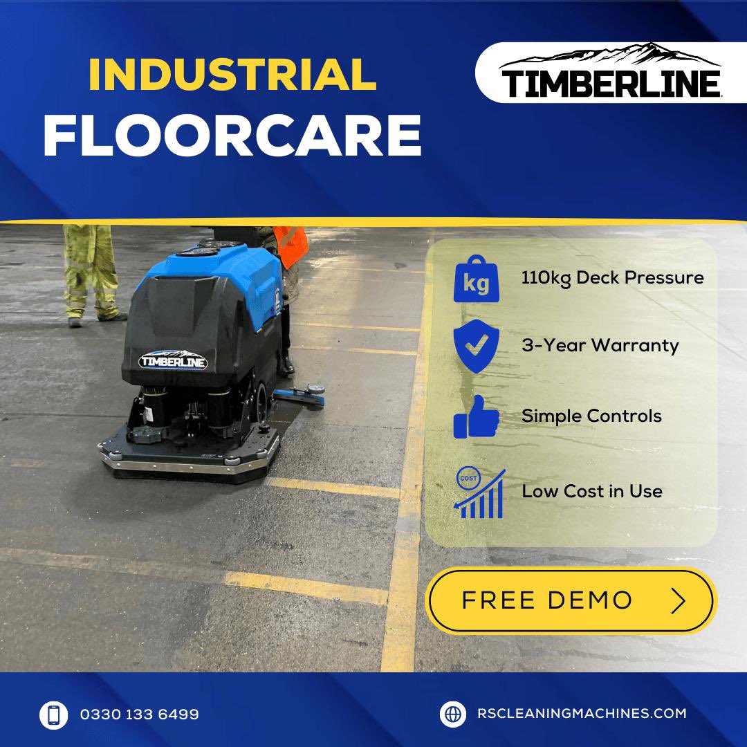 Truly industrial floor scrubbers are rare. Timberline makes high end FloorCare viable in all commercial and industrial sites.

Book your free demo here: rscleaningmachines.com/pages/book-a-d…

#AlwaystheRightSolution #ScrubberDryers #AutoScrubbers #FloorScrubbers #ClassLeading