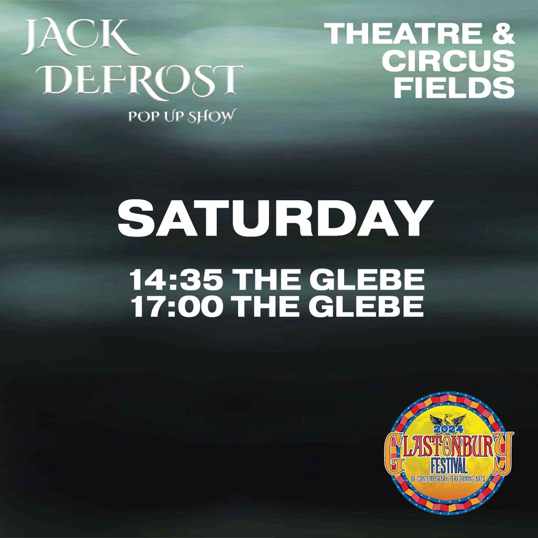 traceworksdance's tweet image. 🍃 2 days until we open! We’ll be performing 9 SHOWS across 4 DAYS! We’d love to see you there! ✨🎪 Check out our show locations &amp;amp; times - you can find us at @theatre_circus #TheatreandCircus #TheGlebe #ThePavement #GlastonburyFestival #Glastonbury2024 traceworks.co.uk/jackdefrost