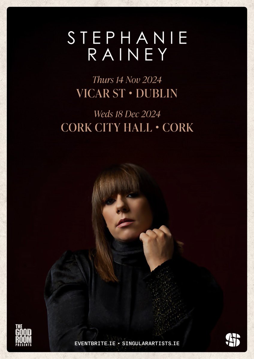 Exciting announcement from <a href="/stephanierainey/">Stephanie Rainey</a> with 2 huge headline shows for 2024 in <a href="/Vicar_Street/">Vicar St</a> Nov 14 and Cork City Hall on Dec 18 

<a href="/singularartists/">Singular Artists</a> 
<a href="/TheGoodRoomCork/">The Good Room</a>