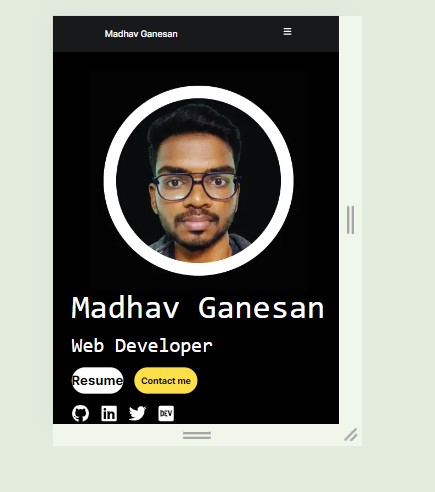 MadhavGanesan's tweet image. Post 1️⃣ #100daysofweb  

I built contact and hero page of my portfolio website using #Nextjs  

Tasks done: 
👉 Implemented inpage navigation 
👉 Styled with Tailwind 
👉 Mobile Optimization  

👇Suggestions for improvement are welcome!
#buildinginpublic #webdev #MadProjects