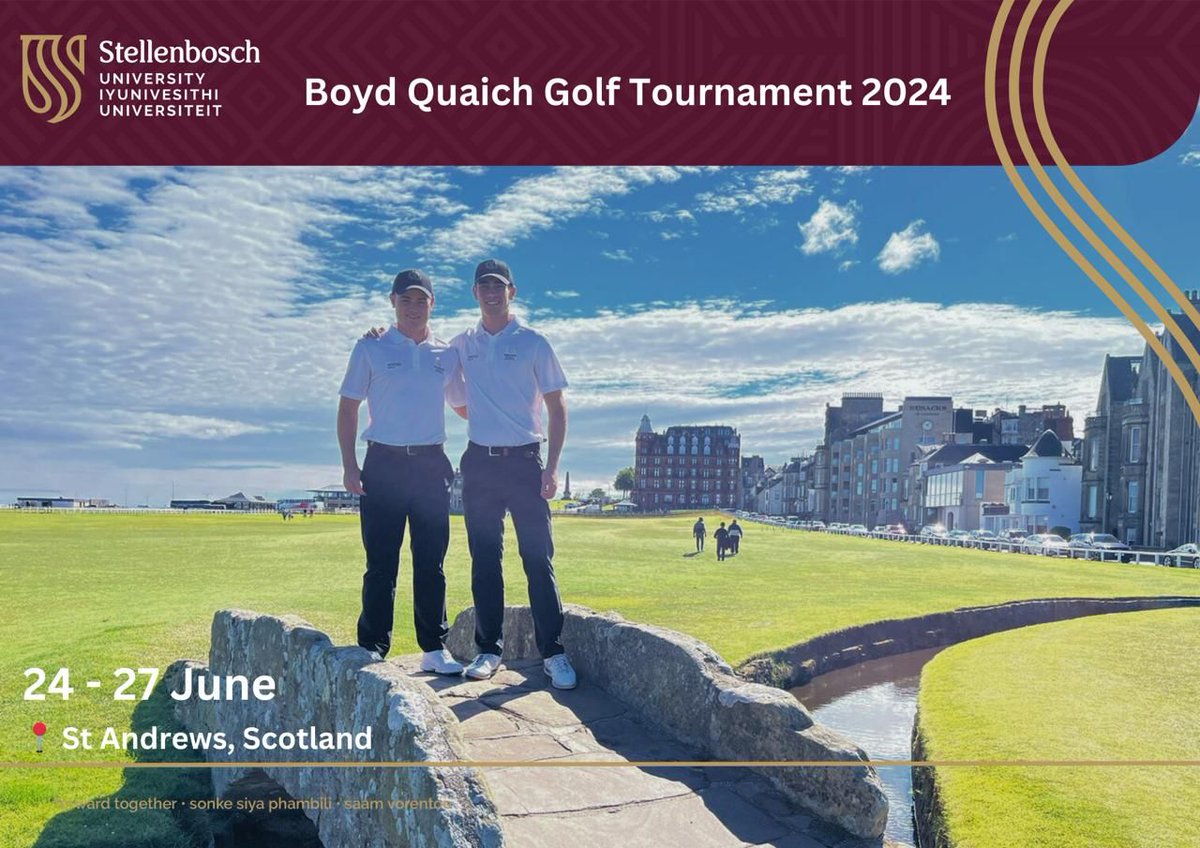 Best of luck to Keagan Rousseau (left) and Joshua Marais (right) as they compete in the 74th <a href="/BoydQuaich/">Boyd Quaich</a> Golf Tournament this week ⛳️ 

They are set to challenge The Old and The New Courses at St Andrews, Scotland. Lets cheer them on 👏 

#matiessport #maroonmachine #gooimielies