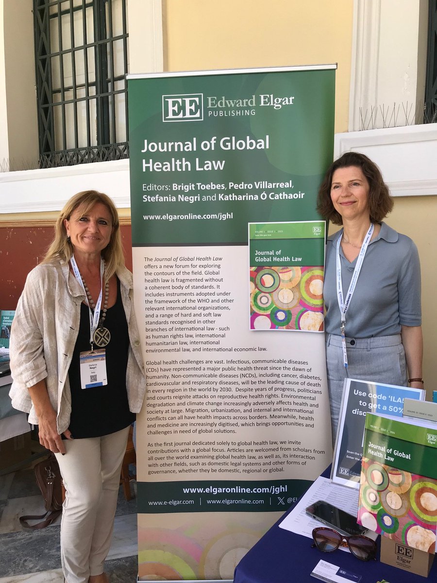 Elgar Law (@elgar_law) on Twitter photo Great to see <a href="/brigittoebes/">Brigit Toebes</a> and Stefania Negri at the <a href="/ILA_official/">International Law Association (ILA)</a> conference in Athens #ILA2024 where we are promoting the new Journal of Global Health Law.
Issue 1 is currently FREE ACCESS, find out more on Elgaronline โก๏ธ elgaronline.com/view/journals/โฆ Great to see <a href="/brigittoebes/">Brigit Toebes</a> and Stefania Negri at the <a href="/ILA_official/">International Law Association (ILA)</a> conference in Athens #ILA2024 where we are promoting the new Journal of Global Health Law.
Issue 1 is currently FREE ACCESS, find out more on Elgaronline โก๏ธ elgaronline.com/view/journals/โฆ