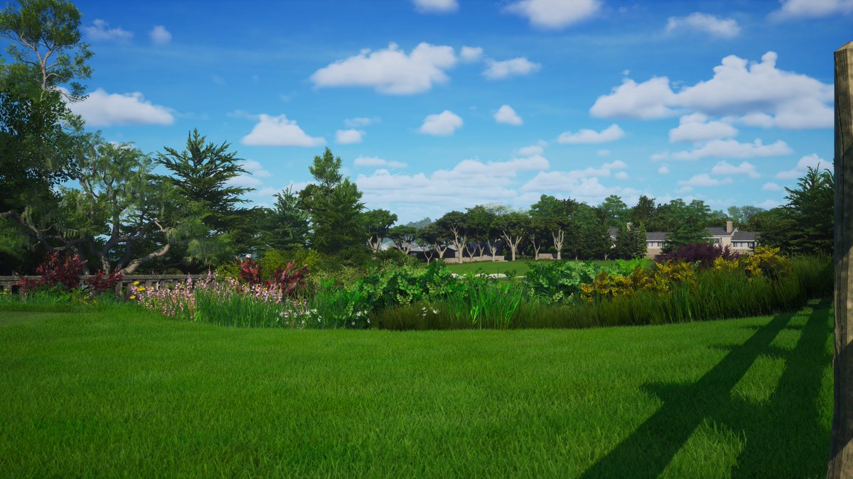 How many different types of vegetation can you identify in this picture?
In GOLFJOY software, we focus on every detail to bring you an authentic course experience. We strive to recreate the environment faithfully, capturing even the smallest nuances for your enjoyment.