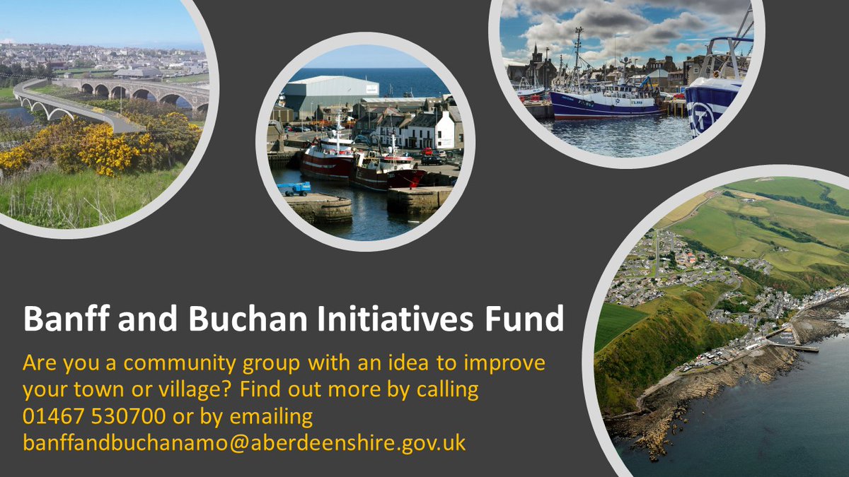 Communities across Banff and Buchan can now apply for the second tranche of the Banff and Buchan Area Initiative Fund. This will provide funding of up to £5,000 for projects such as improvements to towns or volunteering schemes.

Submission deadline: August 19 @ 5pm

#investABDN