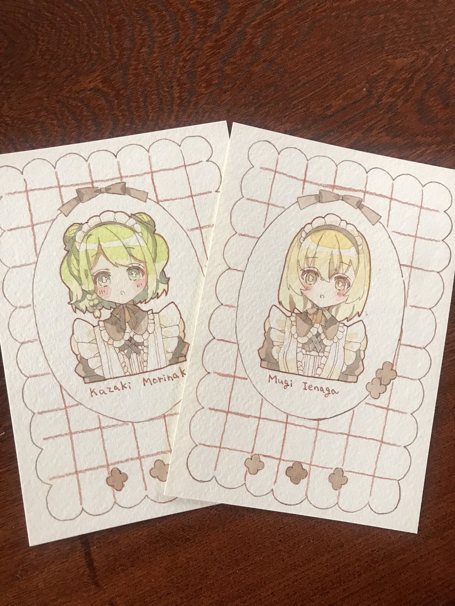 にじそにもってくメイドさんのアナログ原画、誰いたら嬉しいとかありますか
今のとこ🌷、🐻‍、🌇、💞🦩は描いた
#にじそうさく09 