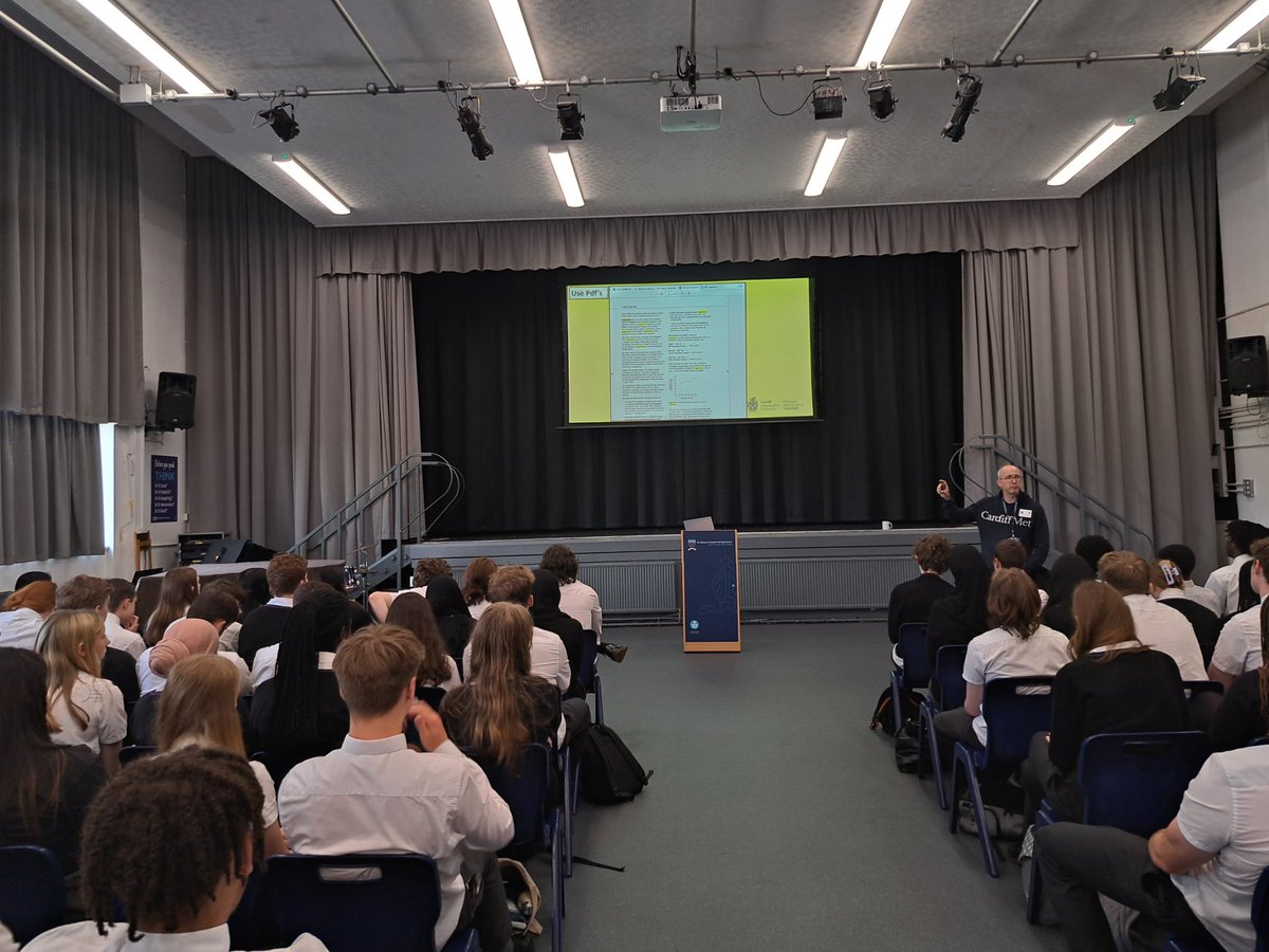 Thank you to Simon from Cardiff Met for a great session on Research Methods to our Year 12 Advanced Skills Bacc Wales students this morning! They're busy putting it into practice now. 
<a href="/CardiffMetSCL/">Cardiff Met Schools & Colleges Liaison Team</a> 
<a href="/BOLHS_6FORM/">BOLHS_6Form</a>