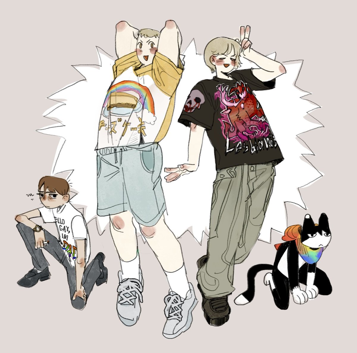 SquareCloud7310's tweet image. I really wanted to do smth cool, but my art blocked brain was like “yay yay cheesecake” so this is all I have (ーー;)
🏳️⚧️🏳️🌈🌈Happy pride 驕傲月快樂🌈🏳️🌈🏳️⚧️
