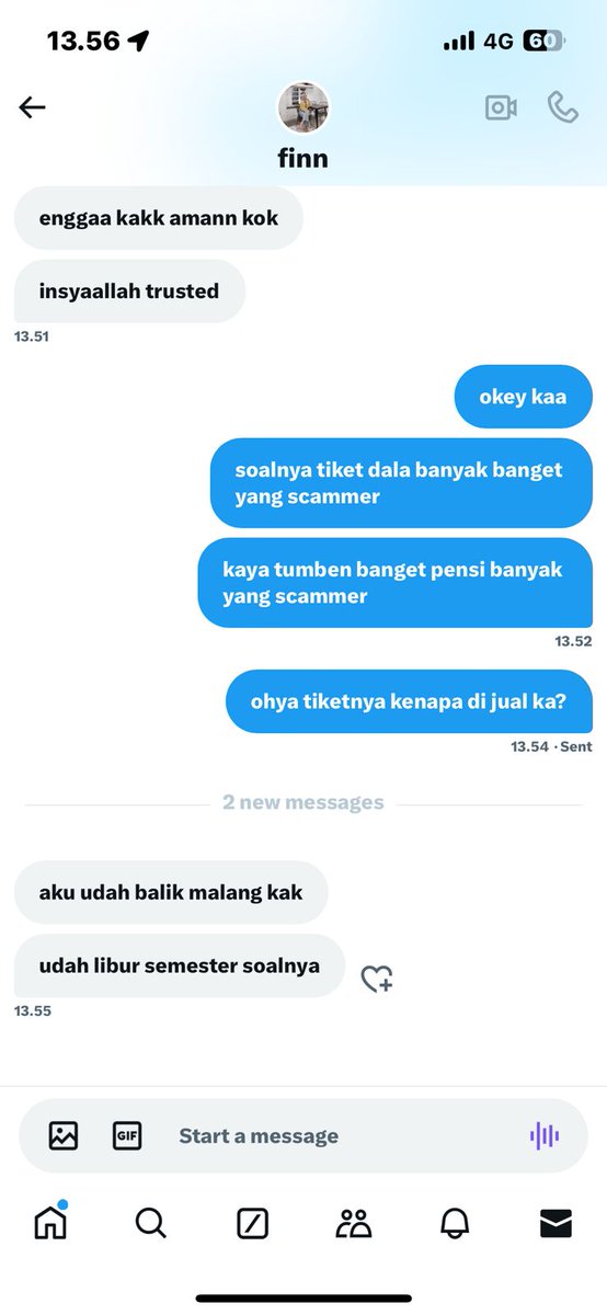 bukanajel's tweet photo. GUYSSS, bantun viralin! buat yang mau beli tiket konser dalawampu, ada scammer yang nipu temen gue! nama twtnya @.finaaisfunny . Stay aware ya temen temen!! https://t.co/MlDd0d0pfc