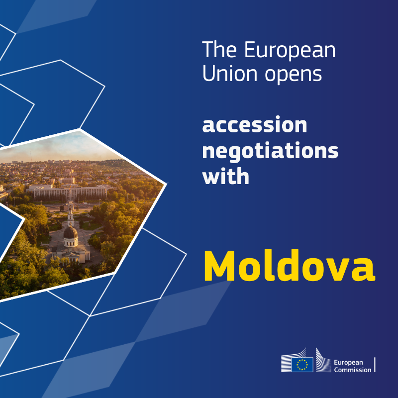 eu_enlargement_'s tweet photo. Today, the 🇪🇺#EU opens accession negotiations with 🇺🇦#Ukraine &amp; 🇲🇩#Moldova!

This is a key milestone on the path towards #EUEnlargement – a challenging journey filled with great opportunities.

Together, we can build a larger &amp; forward-looking Europe 🤝

#StrongerTogether