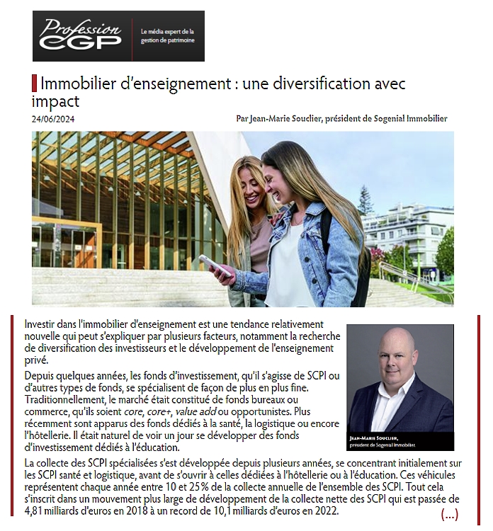 🔳<a href="/ProfessionCGP/">Profession CGP</a> L'IMMOBILIER D'ENSEIGNEMENT : Une Diversification avec un impact. 🔹<a href="/JmSouclier/">Jean-Marie Souclier</a>🖊️<a href="/SOGENIALIMMO/">SOGENIAL IMMOBILIER</a>
🔵 Investir dans l’immobilier d’enseignement🏫 👩‍🎓est une tendance relativement nouvelle qui peut s’expliquer par plusieurs facteurs...👉
professioncgp.com/article/etudes…