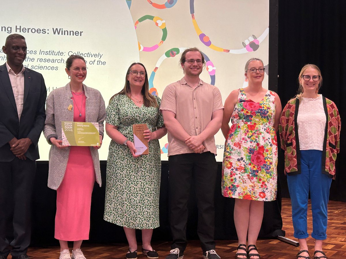 LSSI Professional Services Team Receive Research Culture Award! Recognised in the 'Unsung Hero' category, for their vital role in enhancing research culture of the social sciences at the University of Leeds.  More here: bit.ly/4cBtyNe