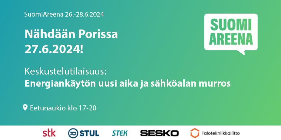 SuomiAreenassa keskustellaan Energian käytön uudesta ajasta 27.6. klo 17-20. Asiantuntijat keskustelevat miksi #energiatehokkuus kannattaa panostaa. #SuomiAreena #talotekniikka #energiatehokkuus Tervetuloa paikan päälle tai katso lähetys MTV Livestä! mtv.fi/ohjelma/cf03d9…