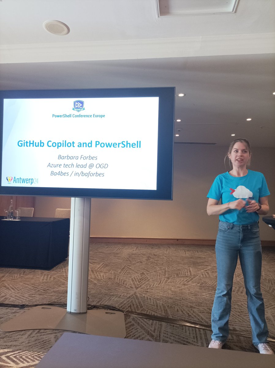 <a href="/Ba4bes/">Barbara 4bes</a> now telling us at #psconfeu about using <a href="/github/">GitHub</a> #copilot with this #powershell thing