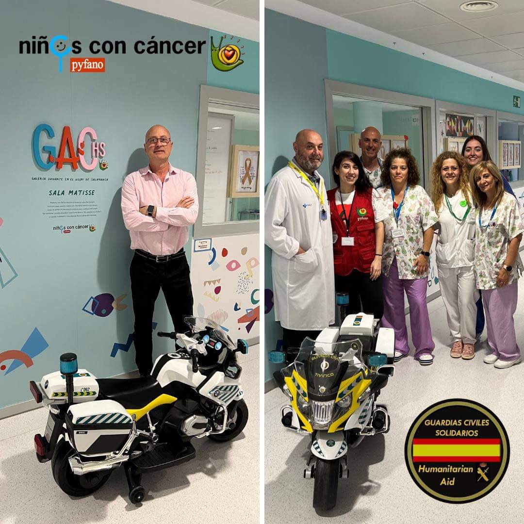 👉 Gracias a la colaboración de Guardias Civiles Solidarios AGCS <a href="/presidenteagcs/">Guardias Civiles Solidarios AGCS🎖</a> en especial a Nacho Ayuela, PYFANO, ha podido hacer entrega de una moto de radiocontrol oficial que hará que los peques con #cáncer se sientan como auténticos guardias. 
<a href="/cndes_oficial/">CNDES</a> <a href="/guardiacivil/">Guardia Civil</a>