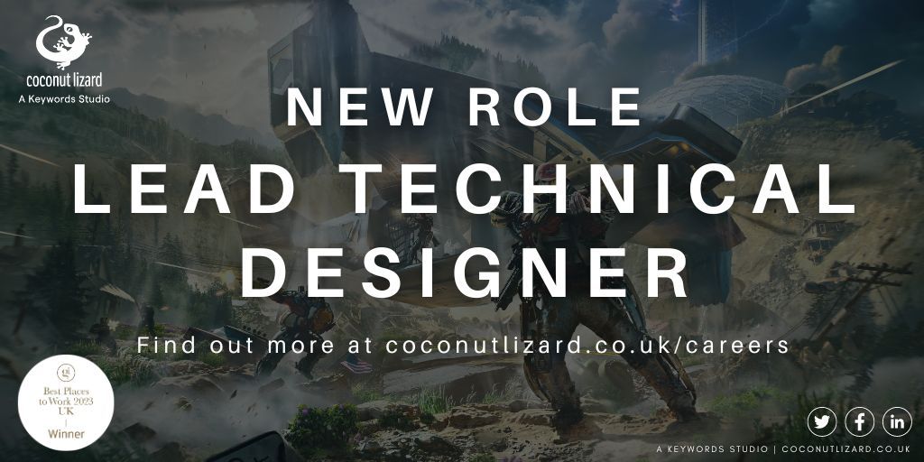 CoconutLizard's tweet image. ⭐️ NEW ROLE AVAILABLE ⭐️
We’re looking for a Lead Technical Designer to join our award-winning team, to inspire and motivate the team to create world class designs and games.
Find out more here 👉 buff.ly/3ziOASn 
#hiring #GameDevJob #LeadTechnicalDesigner
