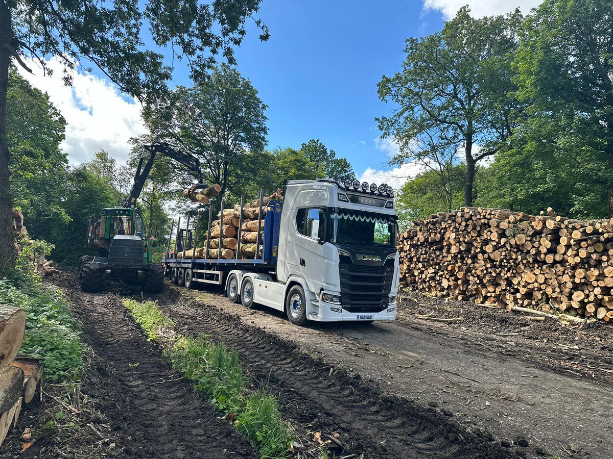ScaniaWPT's tweet image. If you go down to the woods today, you’re sure to see a Scania surprise 🤩
Take a look at Seddon Haulage Ltd's brand new 770 S in action!
No amount of work is too hard for this V8 💪
@ScaniaUK @BallyveseyLtd #logistics #logging #haulage #V8