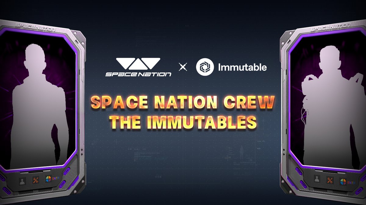 🫡 Welcome to Space Nation Crew: The Immutables NFT Collection!

🫡We're are honored to collaborate with <a href="/Immutable/">Immutable</a> to bring you the first-ever limited edition Crew NFT collection!

🔢NFTs: 5000
🪙Cost: 0.02 ETH
🗓️Mint: July 9th, on the Logistikos Launchpad
⛓️Chain: #zkEVM 

🧵