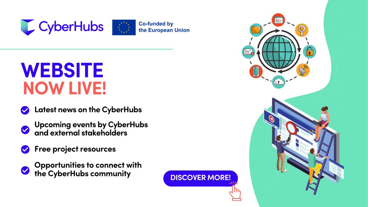 7⃣Cybersecurity Skills Hubs will be established in Europe to address the shortage of #cybersecurity professionals.

Are you interested in learning more about #CyberHubs and discovering our latest news, events and free resources?

Our website is LIVE!👉cyberhubs.eu