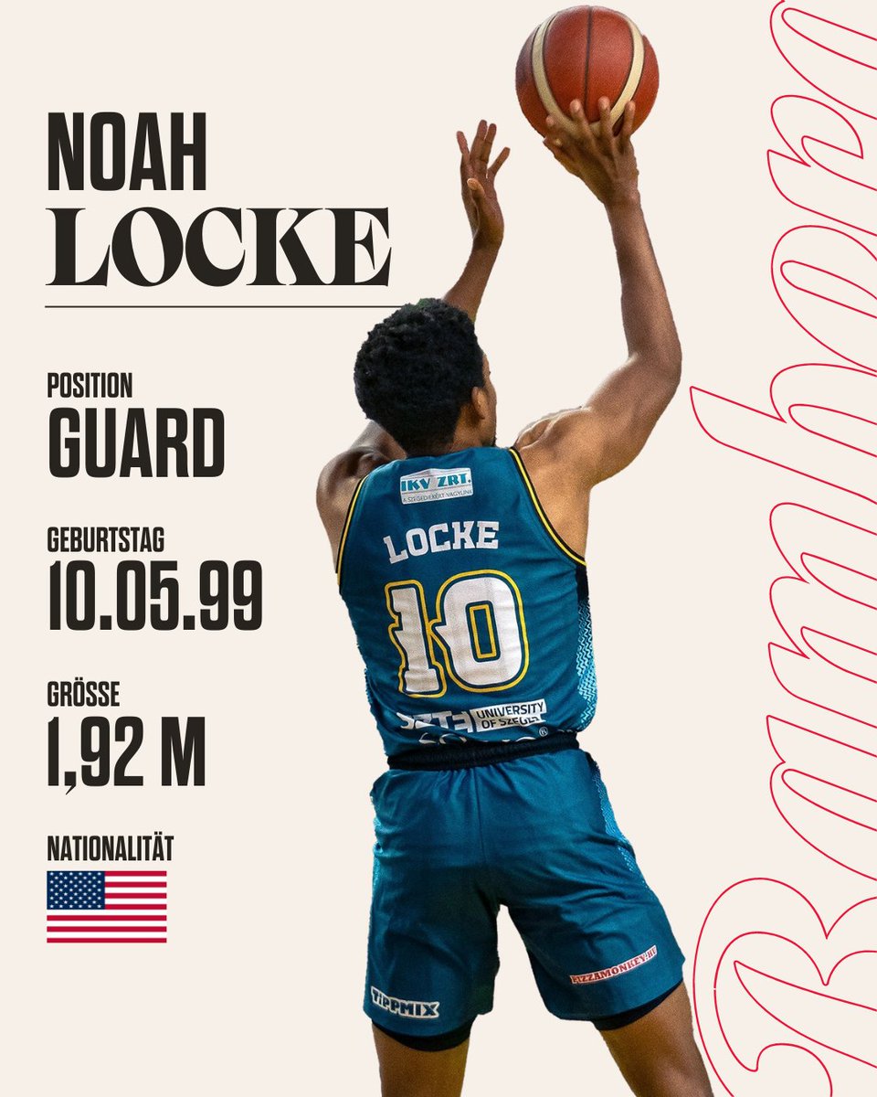 Bamberg_Baskets's tweet photo. Topscorer der ungarischen Liga kommt nach Bamberg 

Der 25-jährige Guard Noah Locke wechselt aus der ersten ungarischen Liga zu uns, wo er einen Vertrag für die kommende Serie unterschrieb.💪🏼

🗞️ zum kompletten Bericht: https://t.co/21NSDphWd6 https://t.co/qtA1J0BSVn