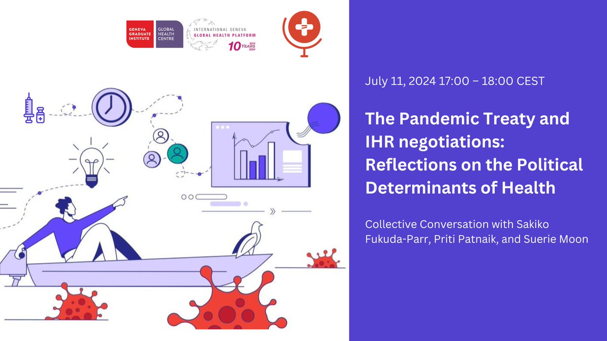 Political Determinants of Health Collective (@collective_hlth) on Twitter photo 🚨Online event 11 July: "The #PandemicTreaty and #IHR negotiations: Reflections on the Political Determinants of Health" with: <a href="/sfparr/">Sakiko Fukuda-Parr</a>, <a href="/pretpat/">Priti Patnaik</a>, <a href="/SuerieMoon/">Suerie Moon</a>
Co-organised by <a href="/Collective_hlth/">Political Determinants of Health Collective</a> and <a href="/GVAGrad_GHC/">Global Health Centre</a>
🗓️11 July, 17.00 CEST | 11.00 EST
📍Online
🔗sum.uio.no/english/resear… 🚨Online event 11 July: "The #PandemicTreaty and #IHR negotiations: Reflections on the Political Determinants of Health" with: <a href="/sfparr/">Sakiko Fukuda-Parr</a>, <a href="/pretpat/">Priti Patnaik</a>, <a href="/SuerieMoon/">Suerie Moon</a>
Co-organised by <a href="/Collective_hlth/">Political Determinants of Health Collective</a> and <a href="/GVAGrad_GHC/">Global Health Centre</a>
🗓️11 July, 17.00 CEST | 11.00 EST
📍Online
🔗sum.uio.no/english/resear…