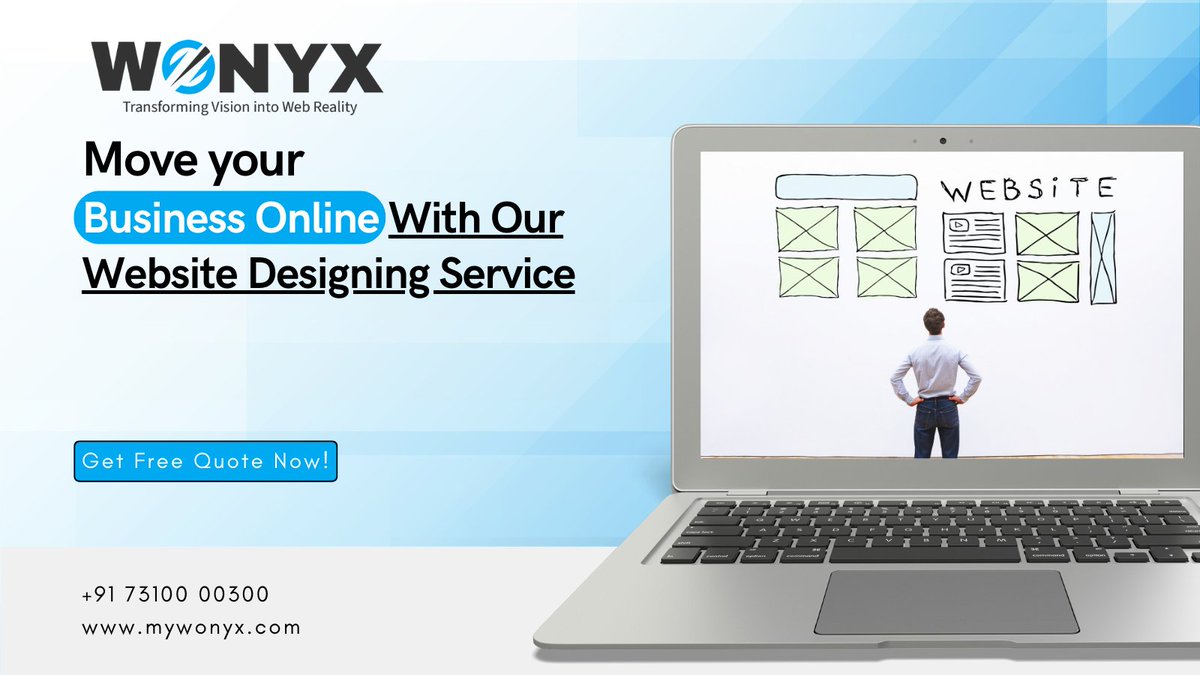 WonyxItsolution's tweet image. Bring your business online with #WonyxITSolutions and experience the power of a professionally designed #website that drives growth and enhances your online visibility. 
Call us now- +91 73100 00300
Click here to know more: bit.ly/3UlDLpv

#websiteupdate #webdesigning