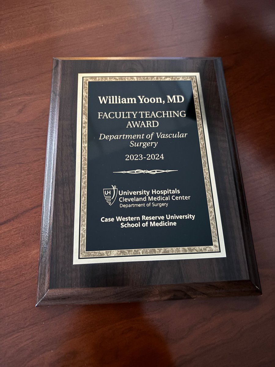 William Yoon (@_wyoon) on Twitter photo One of the most rewarding award. Many thanks to all the residents and fellows 🙏
<a href="/HarringtonHVI/">UH Harrington Heart & Vascular Institute</a> <a href="/UHVascular/">UH Vascular Surgery</a> One of the most rewarding award. Many thanks to all the residents and fellows 🙏
<a href="/HarringtonHVI/">UH Harrington Heart & Vascular Institute</a> <a href="/UHVascular/">UH Vascular Surgery</a>