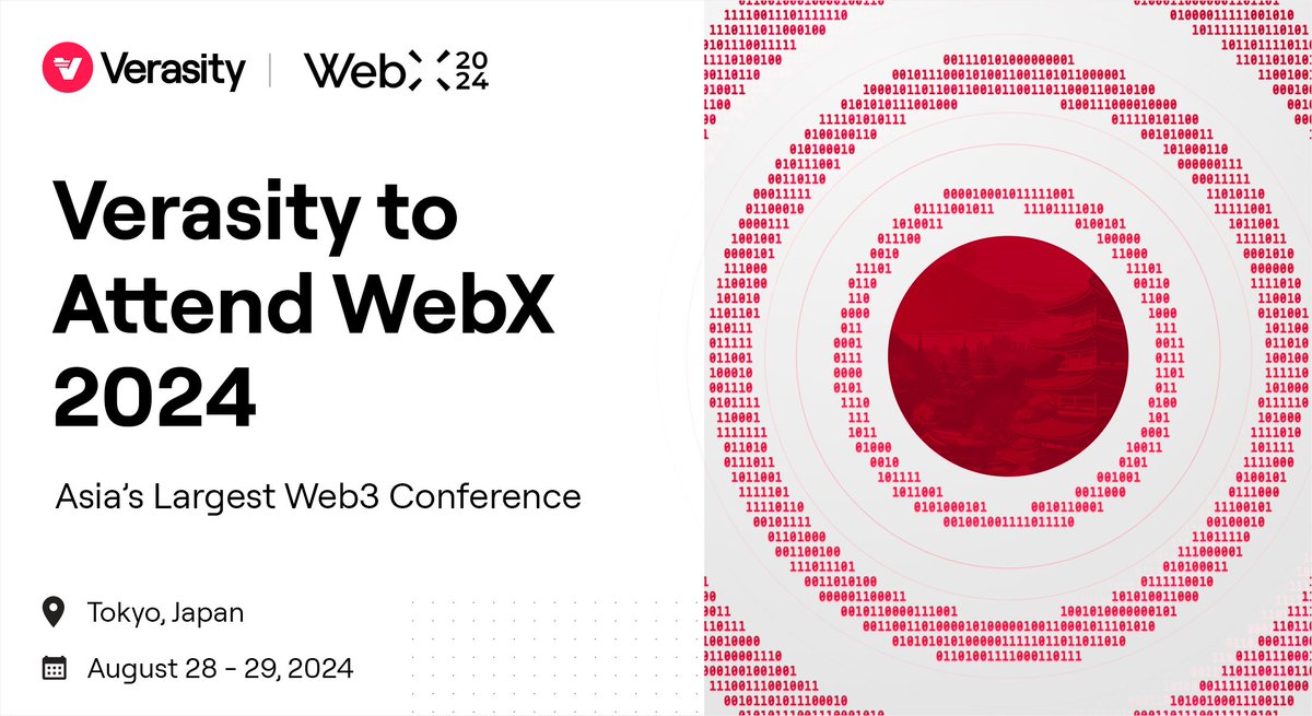 verasitytech's tweet image. Verasity is heading to @WebX_Asia, the largest Web3 conference in Asia, happening in Tokyo, Japan!

📍 Booth? Yes
🏅 Sponsor? Gold
🗓️ Wen? August 28 - 29

We look forward to showcasing @Vera_Views, our blockchain-powered advertising solution, and connecting on-site with some of…