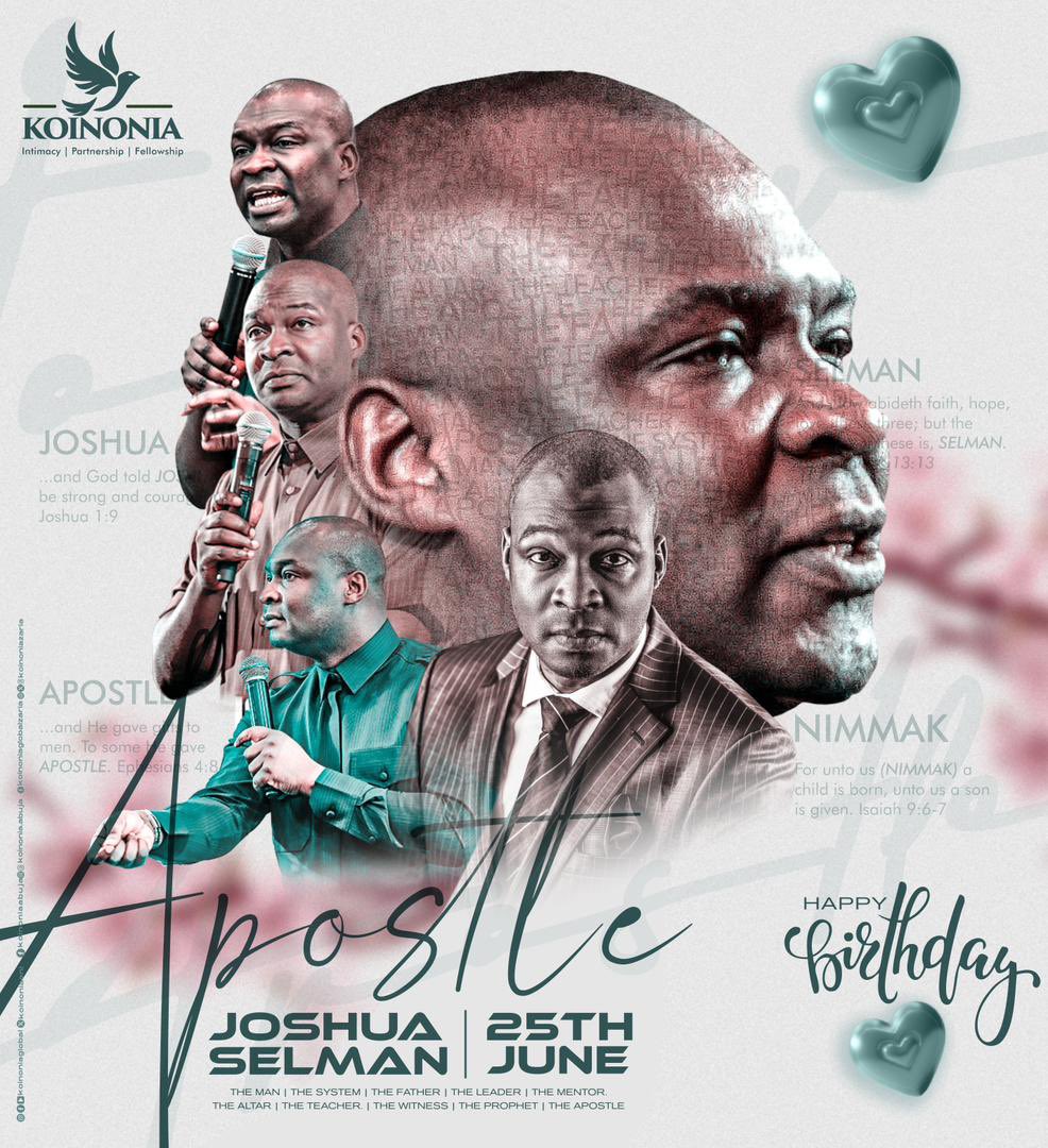 Allow me to acknowledge…
a Friend of God
a Servant of God
an Apostle
a divine strategy
A shepherd
A skillful builder
A phenomenal leader
A master communicator 
An epitome of humility 
A destiny helper
A generous giver
A selfless lifter
A loving father
Happy Birthday father