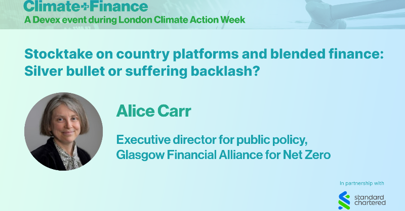 devex's tweet photo. At today’s Climate + Finance event, hear from Alice Carr, Chris Taylor, and @JohnMurton on blended finance and its impact on sustainable growth.
#DevexEvent #climateplusfinance #LCAW2024 · In partnership with @stanchart