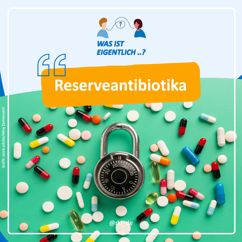 rki_de's tweet photo. #Reserveantibiotika sollten nur dann eingesetzt werden, wenn herkömmliche #Antibiotika nicht mehr wirksam sind. 
Warum wir sparsam und bewusst mit ihnen umgehen sollten und was passiert, wenn diese nicht mehr wirken, beantworten wir in dieser #Wasisteigentlich-Folge. ⬇️