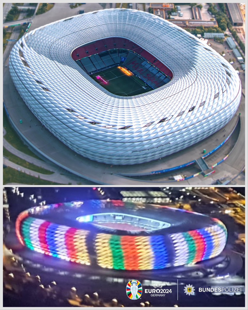 Bundespolizei Spezialkräfte (@bpol_11) on Twitter photo Heute rollt u. a. auch wieder in #München der Ball zur #EURo2024. Den Blick aus unserem Hubschrauber auf das Stadion wollen wir Euch nicht vorenthalten. ⚽️🏆🚁
<a href="/bpol_by/">Bundespolizei Bayern</a> Heute rollt u. a. auch wieder in #München der Ball zur #EURo2024. Den Blick aus unserem Hubschrauber auf das Stadion wollen wir Euch nicht vorenthalten. ⚽️🏆🚁
<a href="/bpol_by/">Bundespolizei Bayern</a>