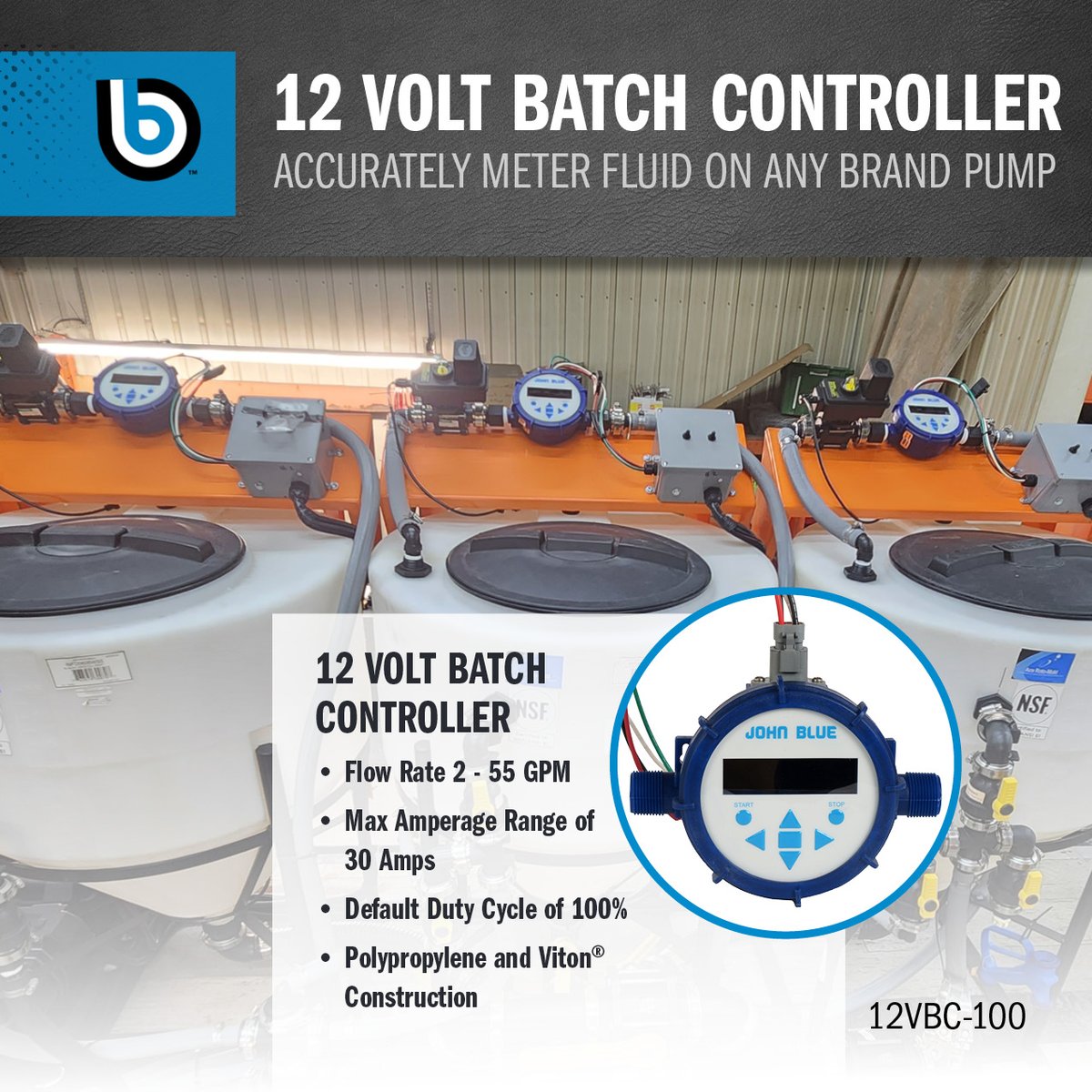 JohnBlueCo's tweet image. The John Blue 12 Volt Batch Controller is perfect for accurately metering fluid on any brand pump, for farm, lawn, or co-op needs.
Watch now: youtu.be/6Cogiz4U5qQ
#johnblue #batchcontroller #lowvolumetransfer