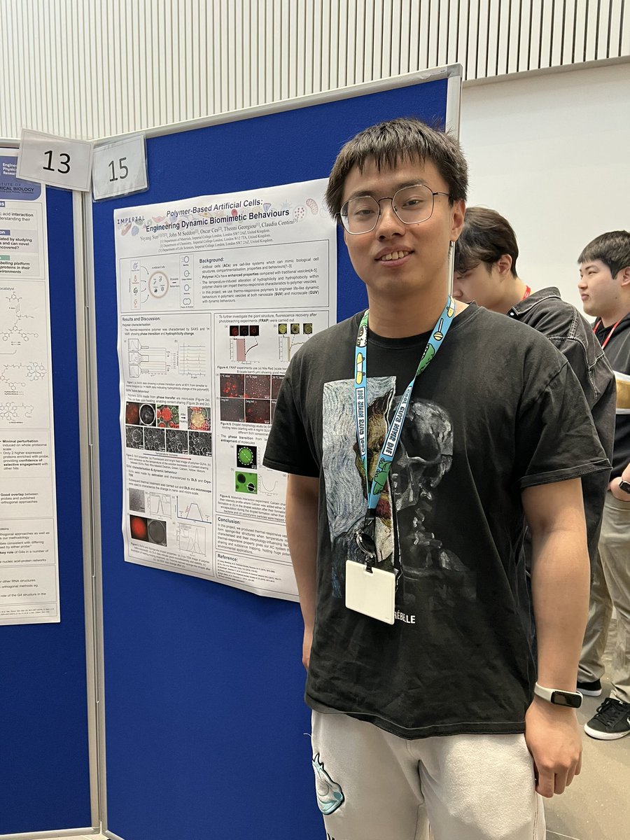 ContiniClau's tweet image. If you are at the #MRSH @imperialcollege and interested in Dynamic Behaviours in #Polymeric #ArtificialCells , don’t miss Yeyang’s poster (16) today at the #PGday . @impchemistry @ImperialSci #SynCell #proudPI