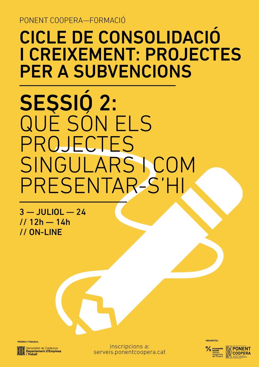 Què són els projectes Singulars i com presentar-s’hi!

Si esteu pensant en demanar un #ProjecteSingular i necessiteu suport per presentar-vos, el proper dimecres 3/07 us podem donar un cop de mà amb aquesta sessió de treball virtual.

Inscripcions 👉 buff.ly/4ck3UMF