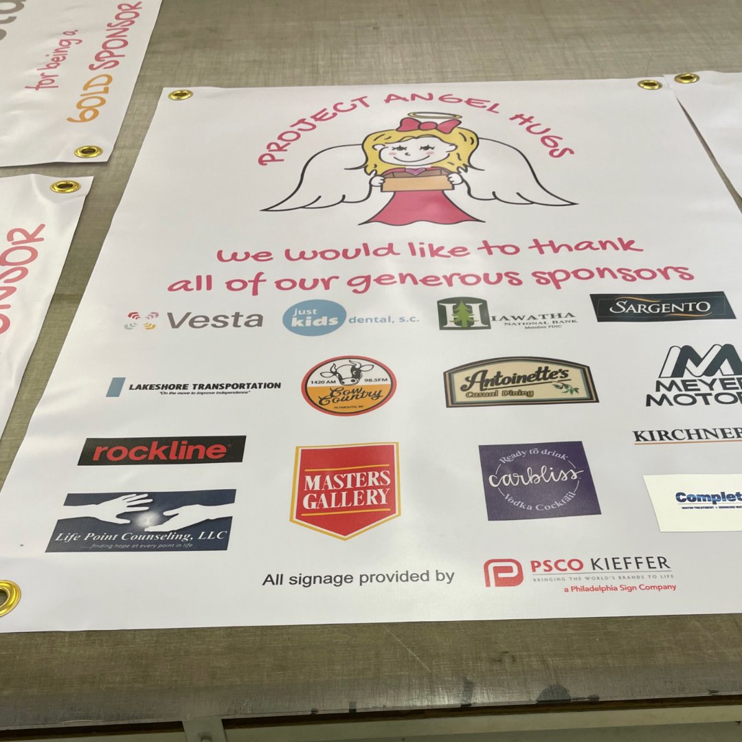 pscosigngroup's tweet image. In celebration of Project Angel Hugs' 25th anniversary, our #Sheboygan team was honored to partner with this 501(c)3 nonprofit. We created signage and sponsor recognition banners for their Angel Benefit event this past weekend. 

#PSCOKiefferCares #PSCOSignGroup #signage