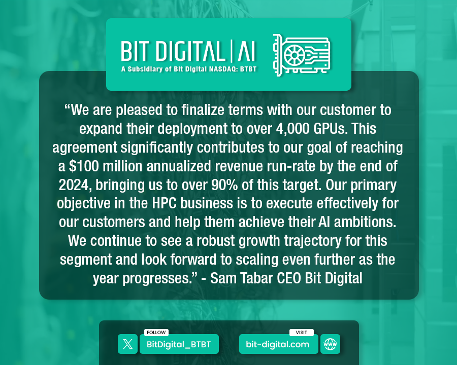 Bit Digital, Inc. NASDAQ:BTBT tweet media