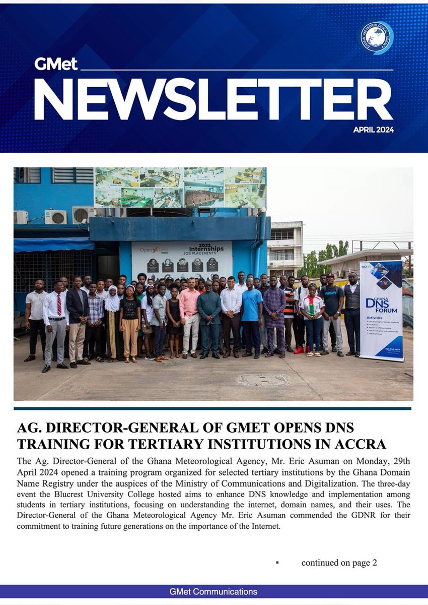 GhanaMet's tweet image. Stay informed and connected! Check out the latest edition of the GMet Newsletter here..........
#informativecontent
#gmetnews