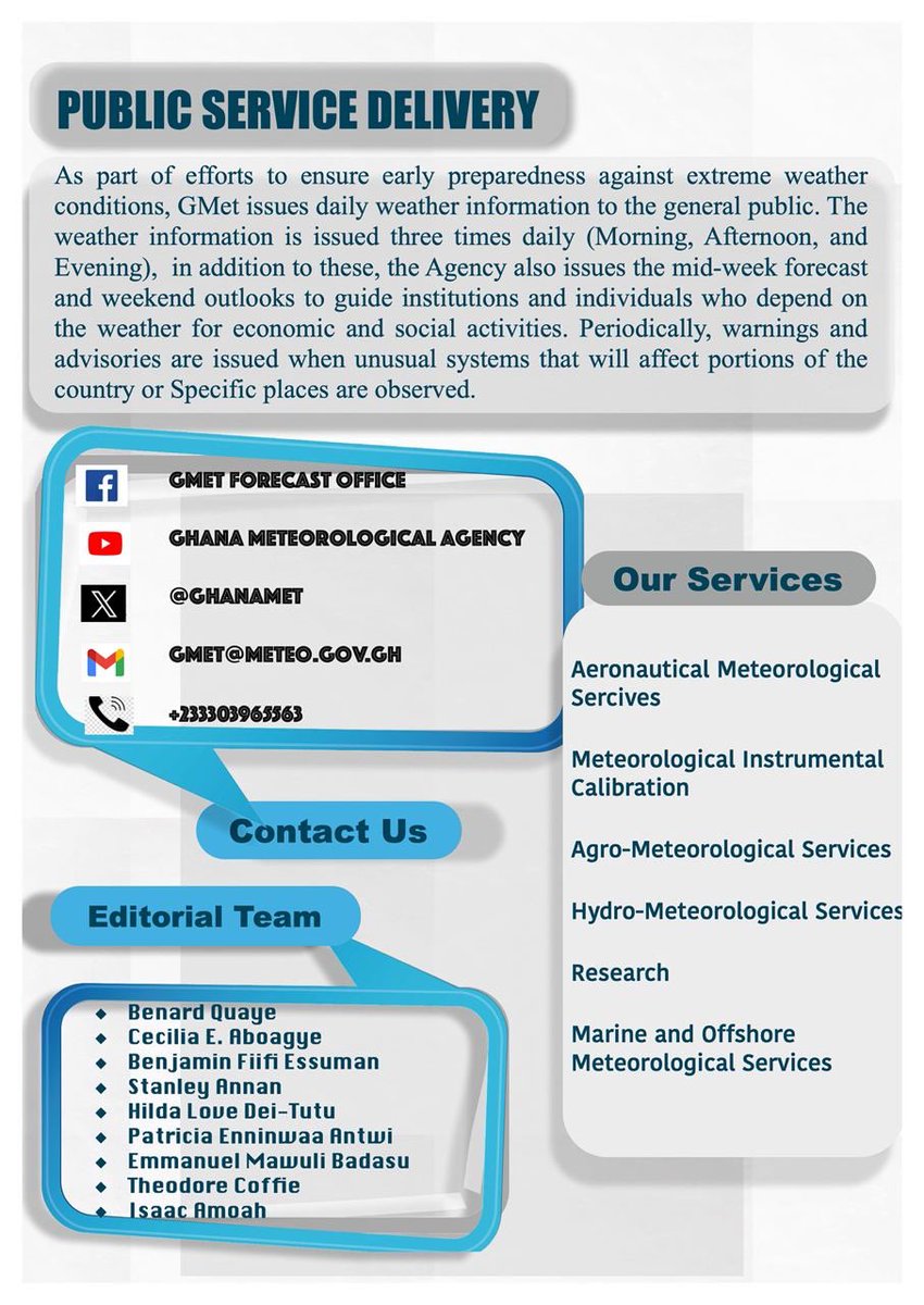 GhanaMet's tweet image. Stay informed and connected! Check out the latest edition of the GMet Newsletter here..........
#informativecontent
#gmetnews