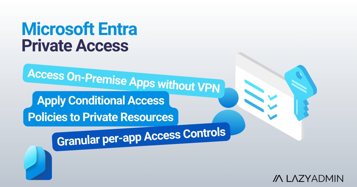 LazyAdmin's tweet image. Modernize on-premise app access with Microsoft Entra Private Access. Easily connect remote users to private apps from any device or location, without the need for a legacy VPN solution.
Learn how to get started with Microsoft Entra Private Access
lazyadmin.nl/offi.../micros…