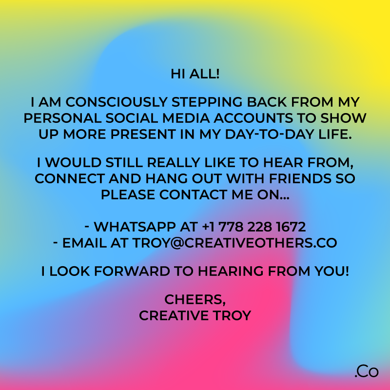 CreativeTroy's tweet image. Time to show up as a human and connect like they used to in the old days!