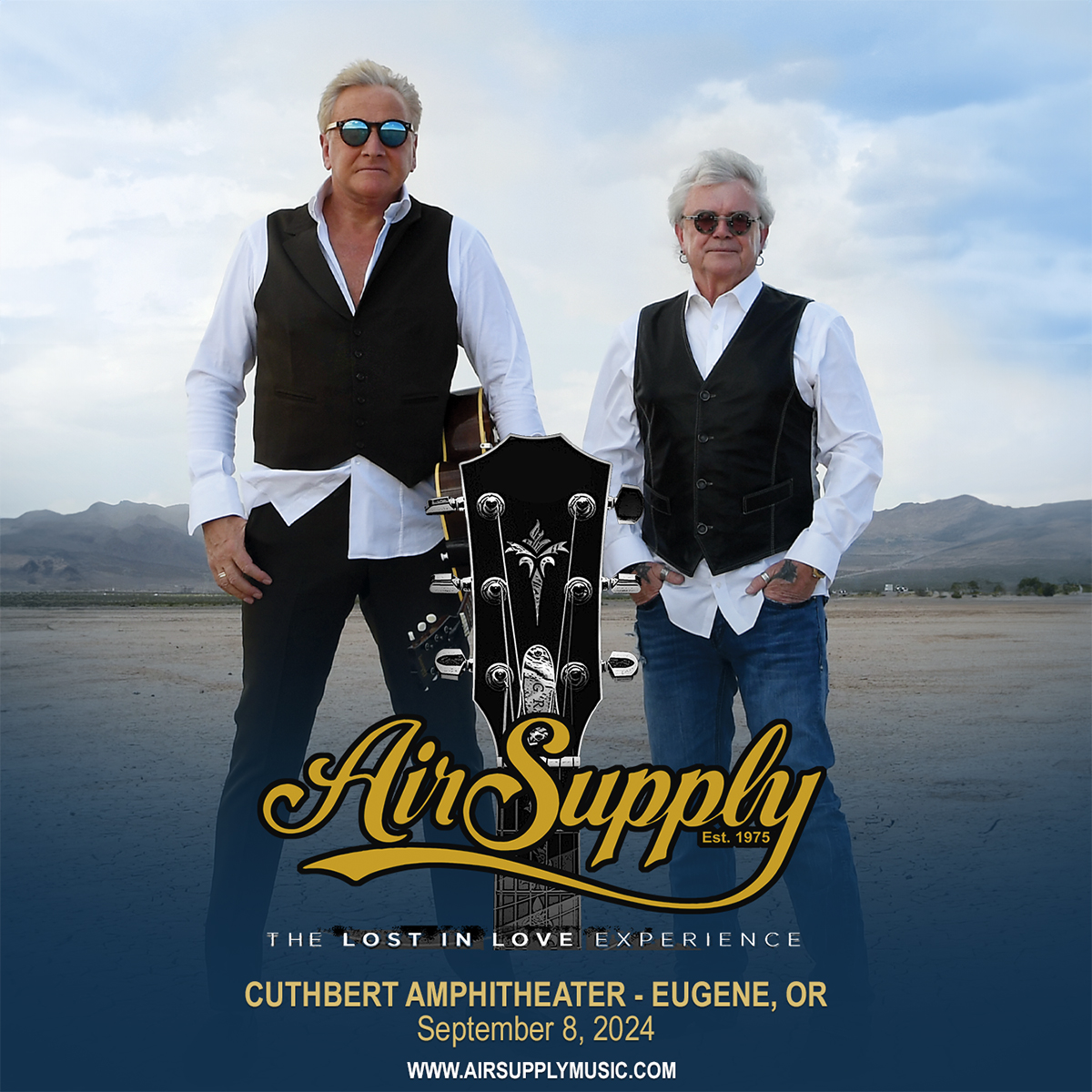 ANNOUNCEMENT: Air Supply Music is coming to Cuthbert Amphitheater on Sunday, September 8th! Tickets on sale Fri. June 28th at 10am only at Cascade Tickets/eTix 
bit.ly/AirSupplyEugen…