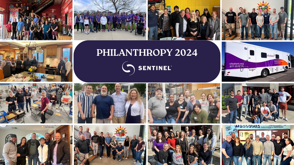 Grateful for the opportunity to give back! 🌟✨ 
Here's a glimpse of our team in action at the philanthropy events we've been part of in 2024. 

Together, we're making a difference that counts. 
#SentinelCares 
#Philanthropy2024
#SentinelTechnologies
#AlwaysCaring