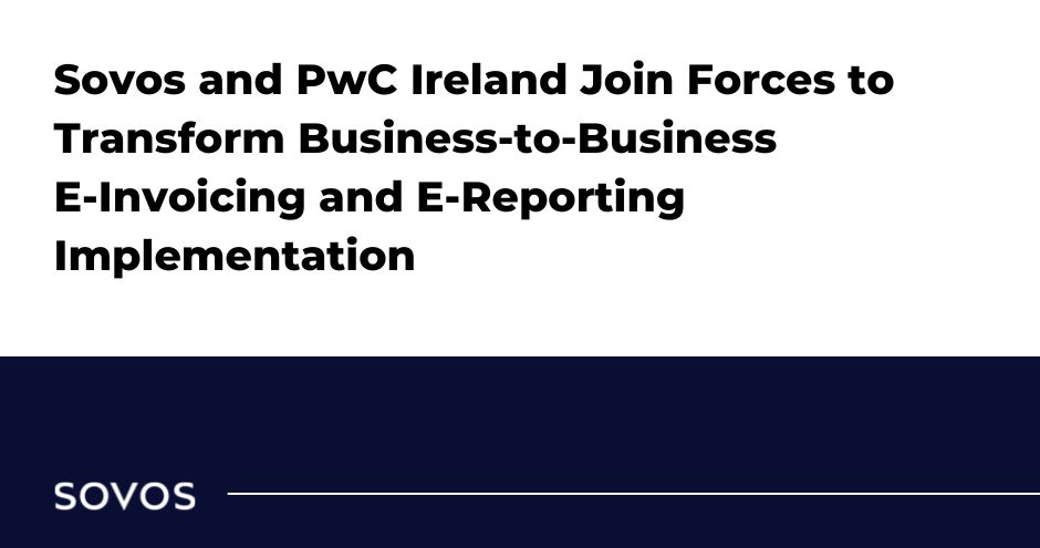 Akeroyd's tweet image. This morning, @SovosCompliance announced a joint business relationship (JBR) with @PwCIreland, a partnership that tackles the challenges of #eInvoicing and #eReporting implementation head-on.

Full details in the release here: bwnews.pr/4cem6rj