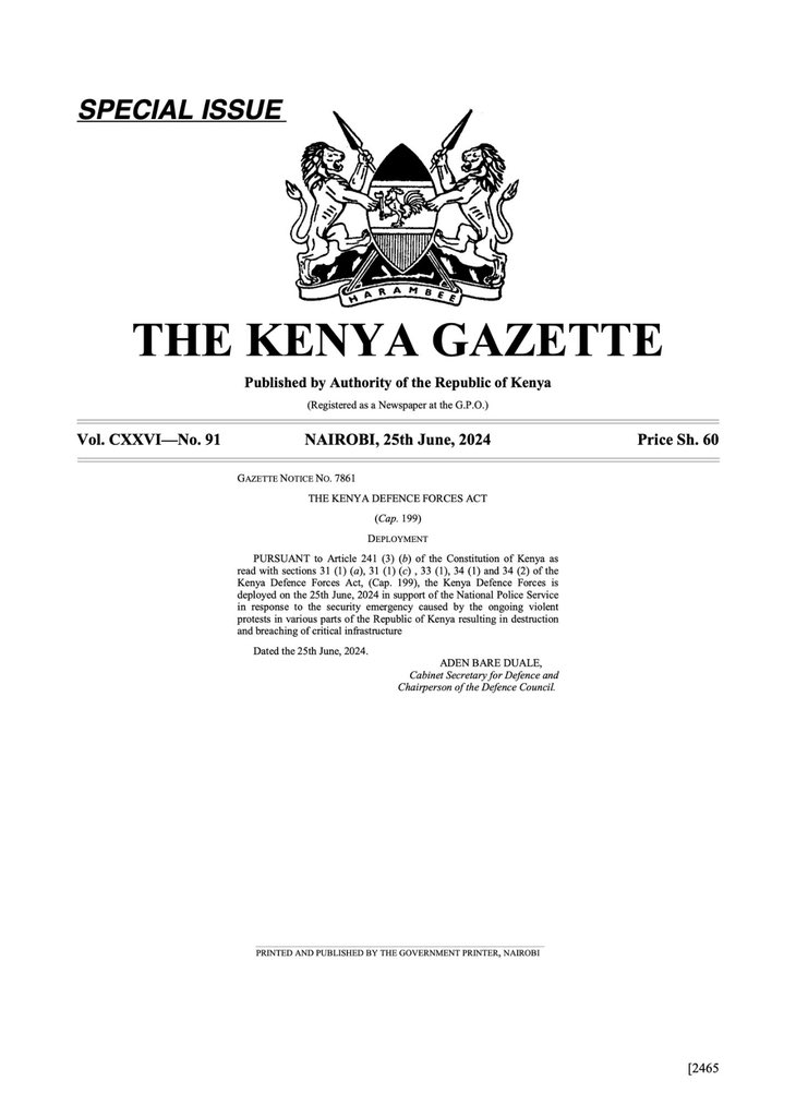 Government deploys the military.