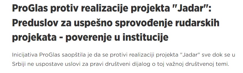 AnaPavlovic16's tweet photo. Evo ja koja sam poreklom iz Jadra i vama iz ProGlas-a kažem NE! Nema pregovora, nema razgovora, rudnika neće biti! https://t.co/lcRRTbGM6A